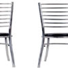 CHILLI BILLI Chrome Finish Steel Chair with Black Seat for Study Home Office Restaurant Dinning Hall Garden Hotel (16x16 inches) (2 PC Chairs) - Image 6