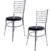 CHILLI BILLI Chrome Finish Steel Chair with Black Seat for Study Home Office Restaurant Dinning Hall Garden Hotel (16x16 inches) (2 PC Chairs) - Image 2