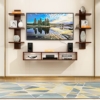 Amazon Brand - Umi Wooden Wall Mounted TV Unit, Cabinet, with TV Stand Unit Wall Shelf for Living Room (Brown) - Image 2