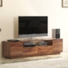 REKHA ART AND CRAFT Solid Sheesham Wood TV Cabinate TV Stand with Storage Space for Home | TV Cabinate Set Top Box Space, TV Unit for Living Room Hall Bed Room | Colour - Teak Finish - Image 3
