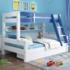 Mandarin Solidwood Twin Over Double Bunk Bed for Kids with Underbed Storage - Blue - Image 2