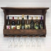 Indigo interiors Jorden Wooden Wall Hanging Design Bar | Bar Cabinets for Home | Mini Bar for Home | Solid Wood Make Wine Storage Cabinet with Glass Hanging Space-Walnut Finish - Image 3