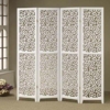 Home & Goods International Wooden Room Divider Partition - Foldable Wood Screen Separator for Living Room, Bedroom, Office, Restaurant || Special Design, 4 Panel - White - Image 4