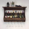 Indigo interiors Jorden Wooden Wall Hanging Design Bar | Bar Cabinets for Home | Mini Bar for Home | Solid Wood Make Wine Storage Cabinet with Glass Hanging Space-Walnut Finish - Image 2