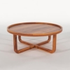 GHROYAL Sheesham Wood Round Center Coffee Table Wooden Teapoy Tea Cocktail Tables Furniture for Home Office Living Room Bedroom Hall (Honey Finish) - Image 4