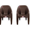 AVRO FURNITURE Set Of 2 Plastic Chairs | Matt And Gloss Pattern | Plastic Chairs For Home, Living Room| Bearing Capacity Up To 200Kg | Strong And Sturdy Structure | 1 Year Guarantee, Brown - Image 5