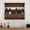 Indigo interiors Jorden Wooden Wall Hanging Design Bar | Bar Cabinets for Home | Mini Bar for Home | Solid Wood Make Wine Storage Cabinet with Glass Hanging Space-Teak Finish - Image 4