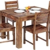 Unitek Furniture Sheesham Wood Dining Table Set with 4 Chairs for Dining Room Wooden Furniture Dinning Table Set 4 Seater (Teak Finish) - Image 2