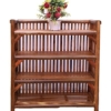 Dhakad Furniture Multipurpose 4 Shelves Bamboo Bait Strong Shoe Rack Wooden Slipper Stand, Utility Rack, Planter Stand, Bookshelf, Space Saving Shelf (Brown) - Image 2