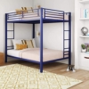 Unqiue Handicraft Full Bunk Bed for Kids, Metal Frame with Ladder (Blue) (Glossy) - Image 2