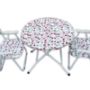 AMAZE" Folding Baby Kids Children Printed Portable Outdoor Study Dining Furniture Play Group Table-Chair Set (Strawberry) - Image 2