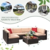 DEVOKO Outdoor/Patio/Garden/Pool Side/Terrace/Balcony/Porch/Backyard/Living Room/Cane Furniture Sofa Set Wicker Sectional Sofa All-Weather Rattan Conversation Sets, (Darkbrown and Cream) - Image 8