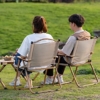 ginoya brothers Foldable Chair Portable Camping Chairs Outdoor Furniture Portable Folding Chair Great for Camping Picnic Park. (Khakhi Medium) - Image 3