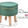ShadowKart Ottoman Pouffes Stool for Living Room Mudda Sitting Furniture Footrest Seat Pouffe Puffy Foam Stool Footstool for Office Home Decor, 16x16x17 Inch, Green - Image 3