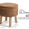 ShadowKart Ottoman Pouffes Stool for Living Room Poof Sitting Furniture Footrest Seat Pouf Puffy Foam Stool Foot Stool for Office Home Decor, 16x16x17 Inch, Coffee - Image 3