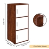 ABOUT SPACE Wooden Cabinet - 3 Tier Engineered Wood DIY Storage Cabinet for Living Room with Magnetic Door, Space Saving Furniture for Home, Kitchen (Oak Red - L 1.5 x B 1.2 x H 3.5 ft) - Image 3