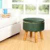 ShadowKart Ottoman Pouffes Stool for Living Room Mudda Sitting Furniture Footrest Seat Pouffe Puffy Foam Stool Footstool for Office Home Decor, 16x16x17 Inch, Green - Image 4