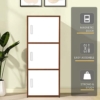 ABOUT SPACE Wooden Cabinet - 3 Tier Engineered Wood DIY Storage Cabinet for Living Room with Magnetic Door, Space Saving Furniture for Home, Kitchen (Oak Red - L 1.5 x B 1.2 x H 3.5 ft) - Image 4