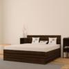 The M M Furniture Store Hunter Queen Size Bed with Box Storage and 2 Side Stand Box for Bedroom (Original Walnut_78x60) - Image 2