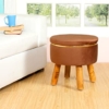 ShadowKart Ottoman Pouffes Stool for Living Room Poof Sitting Furniture Footrest Seat Pouf Puffy Foam Stool Foot Stool for Office Home Decor, 16x16x17 Inch, Coffee - Image 2