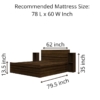 The M M Furniture Store Hunter Queen Size Bed with Box Storage and 2 Side Stand Box for Bedroom (Original Walnut_78x60) - Image 3