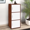 ABOUT SPACE Wooden Cabinet - 3 Tier Engineered Wood DIY Storage Cabinet for Living Room with Magnetic Door, Space Saving Furniture for Home, Kitchen (Oak Red - L 1.5 x B 1.2 x H 3.5 ft) - Image 2