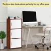ABOUT SPACE Wooden Cabinet - 3 Tier Engineered Wood DIY Storage Cabinet for Living Room with Magnetic Door, Space Saving Furniture for Home, Kitchen (Oak Red - L 1.5 x B 1.2 x H 3.5 ft) - Image 6