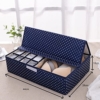 House of Quirk Innerwear Organizer 16+1 Compartment Non-Smell Non Woven Foldable Fabric Storage Box for Closet (44 x 28 x 12 cm Navy Blue Polka) - Image 4