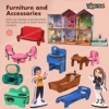 Toyshine Big Size Wooden DIY Doll House for Kids with Furniture, Dolls, Side Garden and Much More! Play House Learning Toy for Girls Boys 3 4 5 6 7 Year Old Birthday Gift Dollhouse - Image 3