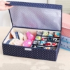 House of Quirk Innerwear Organizer 16+1 Compartment Non-Smell Non Woven Foldable Fabric Storage Box for Closet (44 x 28 x 12 cm Navy Blue Polka) - Image 3