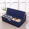 House of Quirk Innerwear Organizer 16+1 Compartment Non-Smell Non Woven Foldable Fabric Storage Box for Closet (44 x 28 x 12 cm Navy Blue Polka) - Image 2