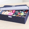 House of Quirk Innerwear Organizer 16+1 Compartment Non-Smell Non Woven Foldable Fabric Storage Box for Closet (44 x 28 x 12 cm Navy Blue Polka) - Image 6