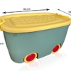 STAR WORK Plastic 25 Liters/Toy Storage Boc Large Size/Toy Storage Organiser/Toy Basket Storage For Kids/Toy Basket Storage Box For Kids Big Size(Pack Of 3 / Stackable/Wheels/Locking Lid&Handle)Blue - Image 4