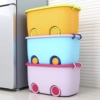 STAR WORK Plastic 25 Liters/Toy Storage Boc Large Size/Toy Storage Organiser/Toy Basket Storage For Kids/Toy Basket Storage Box For Kids Big Size(Pack Of 3 / Stackable/Wheels/Locking Lid&Handle)Blue - Image 2