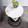 FLIPSSHOPPEE Decorative Accent Coffee Table Simple Modern Bedside Cabinet Round Table Engineered Wood Top and Metal Frame Table Living Room Sofa Side Table - Image 5