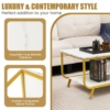 EDEUEQUE 2 Tier Coffee Table, Modern Center Table Rectangle Nesting Table with Storage Shelf for Living Room, Apartment, Office, Stable Metal TV Stand Side End Table White and Golden - Image 6