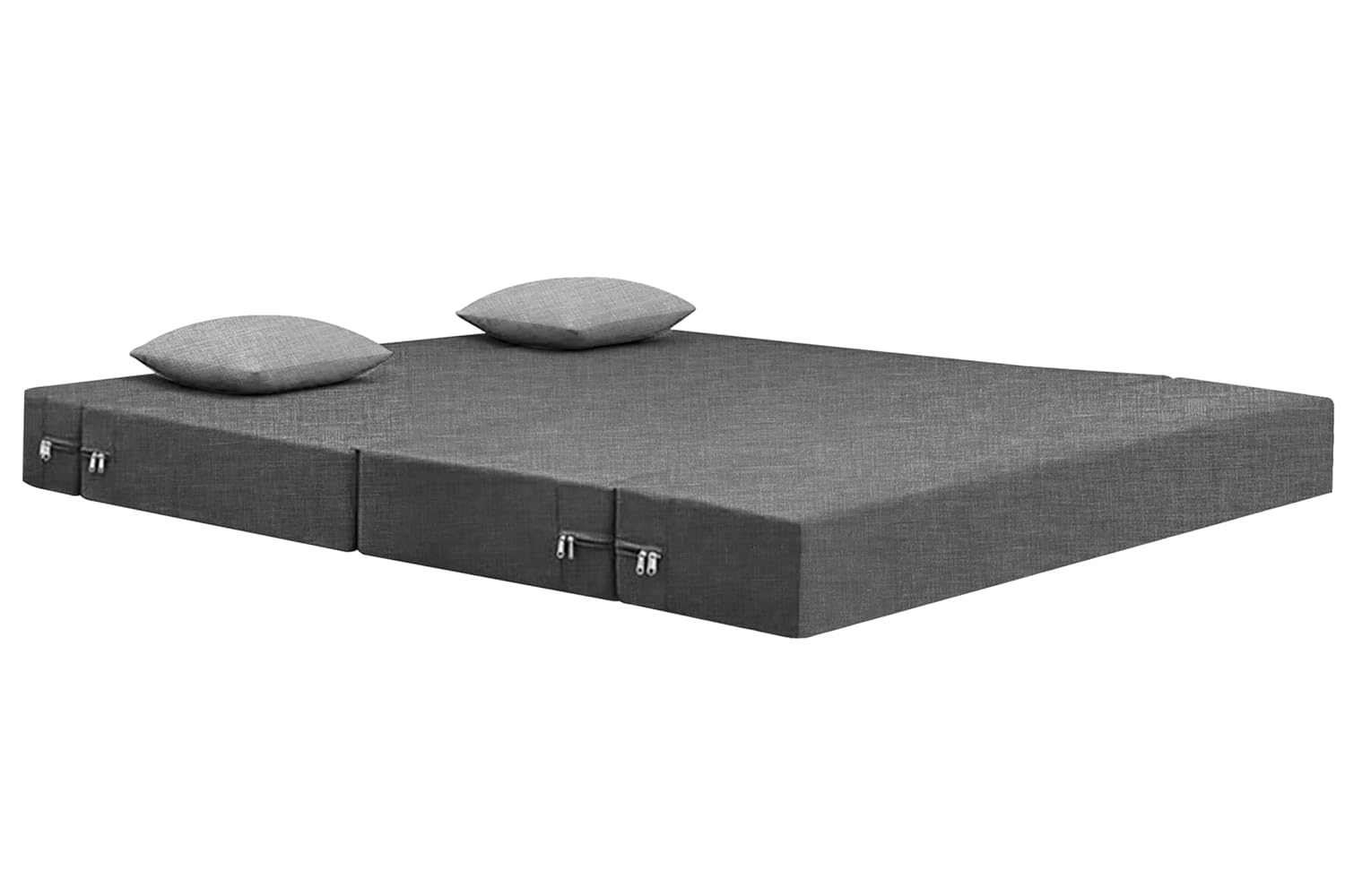 Rosebell Lightweight Easy 2-Person Sofa Cum Bed Jute Fabric- Washable Cover- Including Cushion - Size 4' X 6' Ft (Grey Color) Perfect for Home & Office for Guests - Image 6