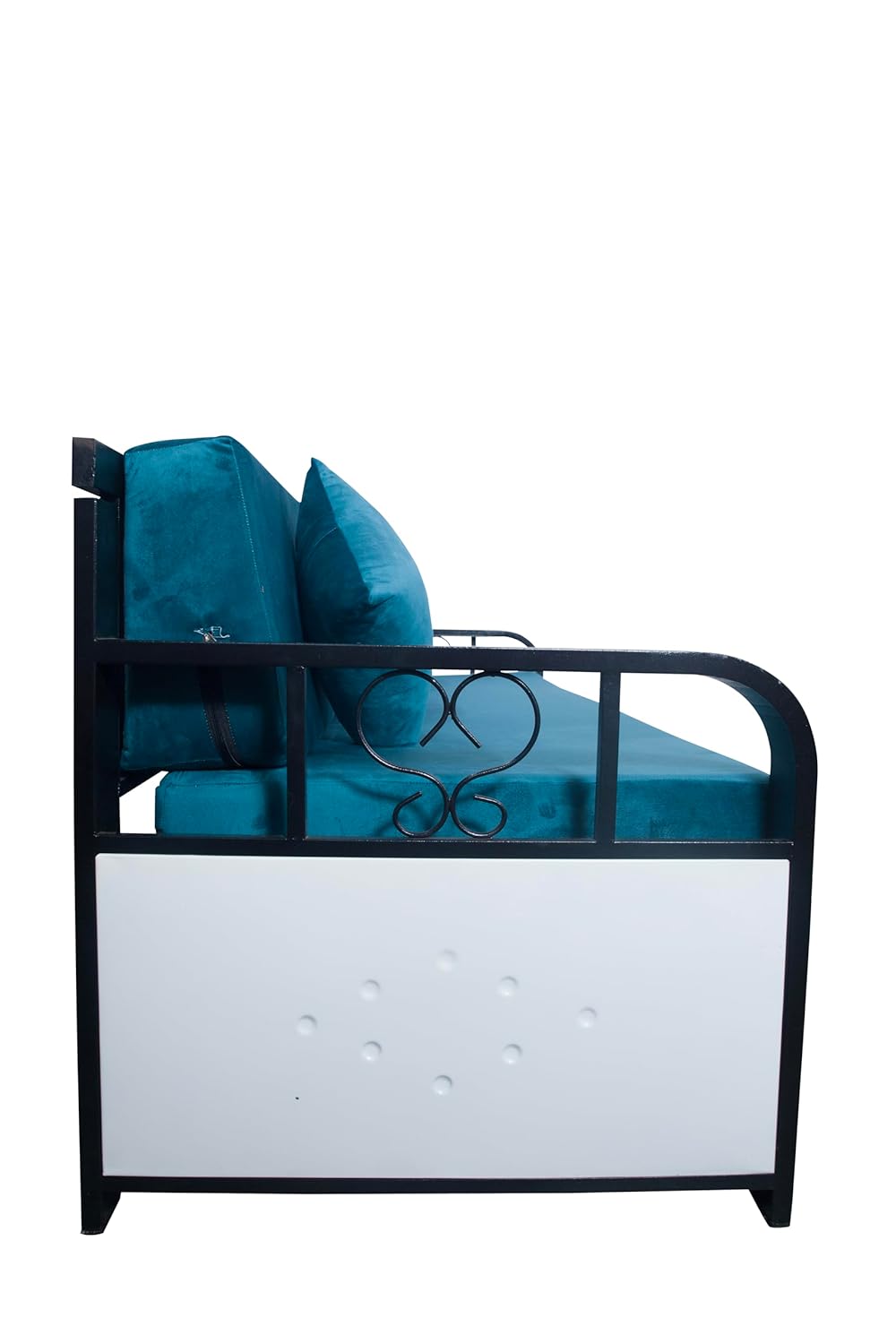 SOFTSOUL Furniture Metal Sofa Cum Bed with Hydraulic Storage - (Texture Finish - Black) : Powder Coating (King (6 X 6)) - Image 7