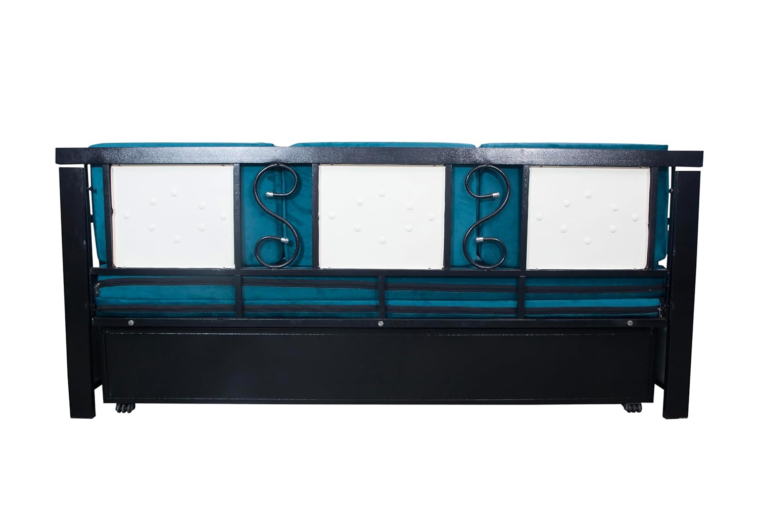 SOFTSOUL Furniture Metal Sofa Cum Bed with Hydraulic Storage - (Texture Finish - Black) : Powder Coating (King (6 X 6)) - Image 10