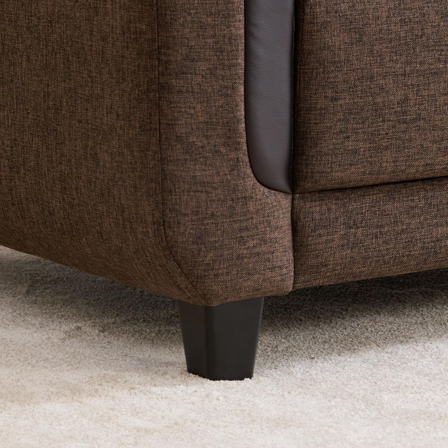 Home Centre 6 Seater Berry Fabric Sofa|Fabric Sofa Set for Living Room|(Brown)|2 Year Warranty - Image 5