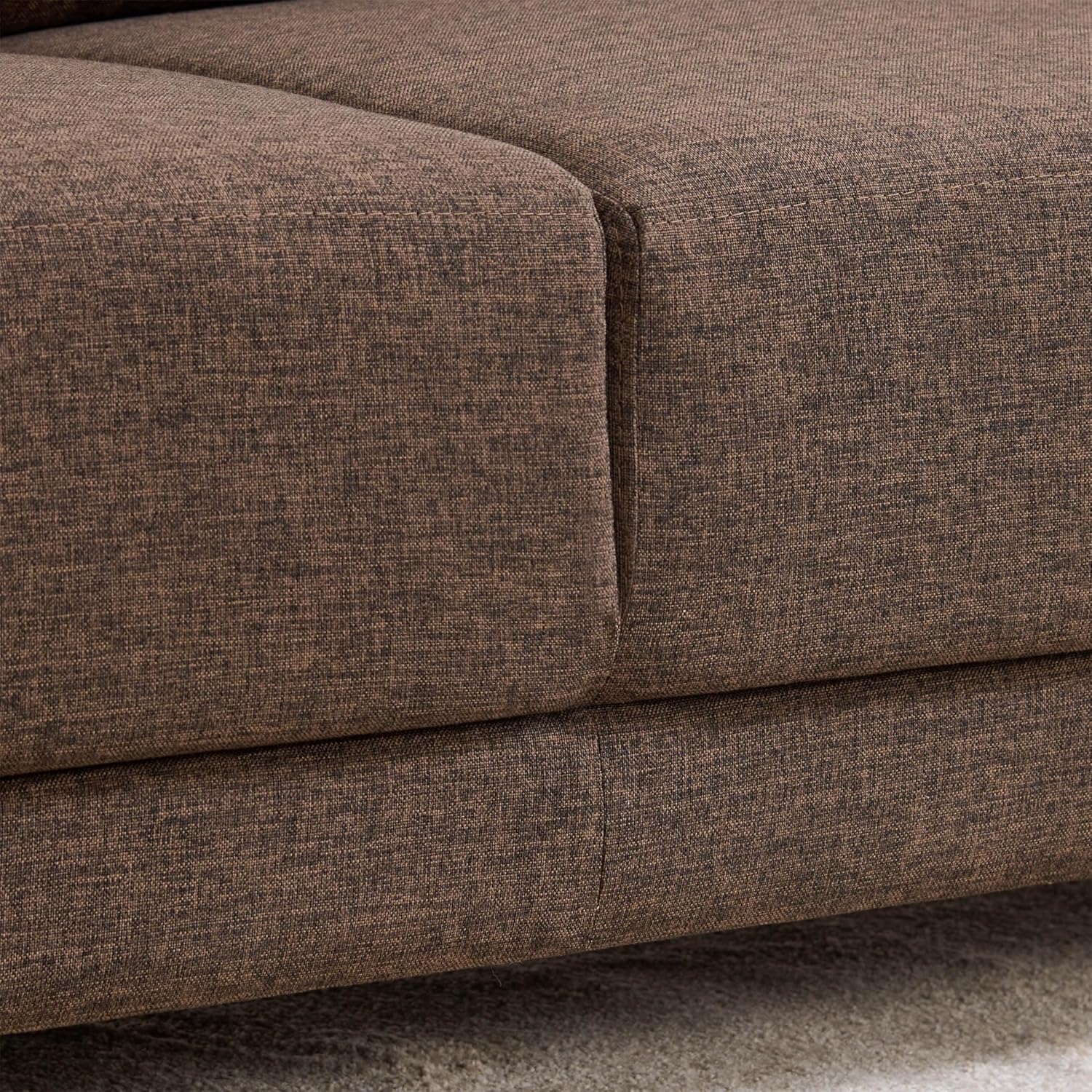 Home Centre 6 Seater Berry Fabric Sofa|Fabric Sofa Set for Living Room|(Brown)|2 Year Warranty - Image 7