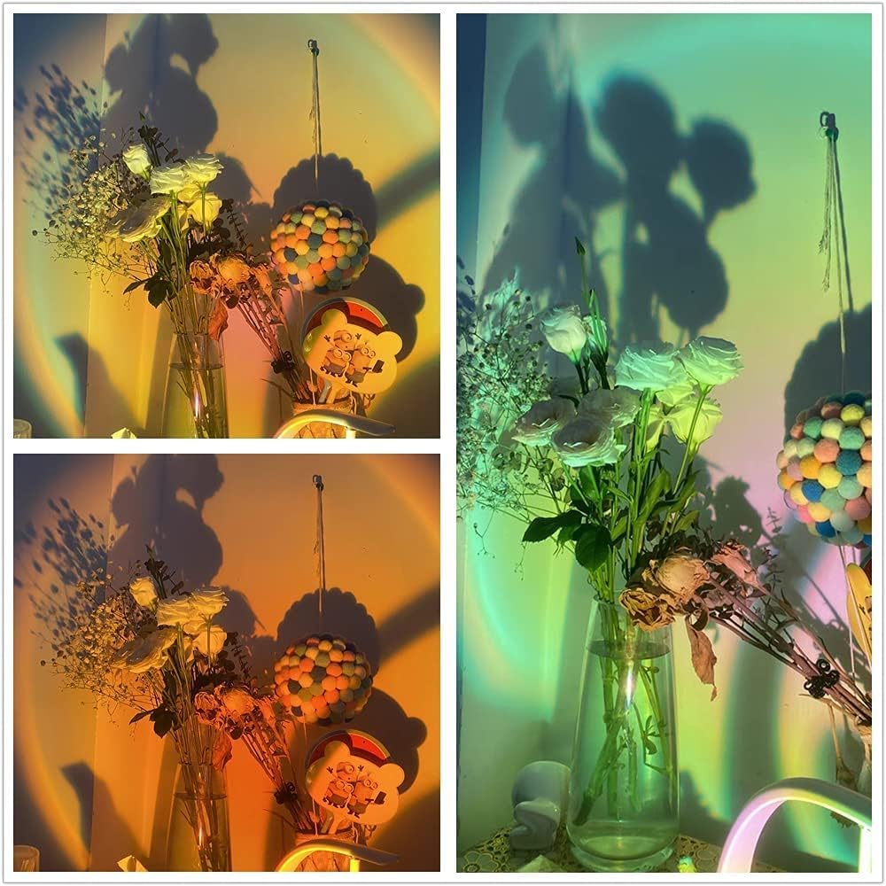 16-Color LED Night Light Sunset Lamp with Remote & USB – 360° Rotating Projection Light for Room Ambience, Wall Decor, Photography & Mood Lighting - Image 8