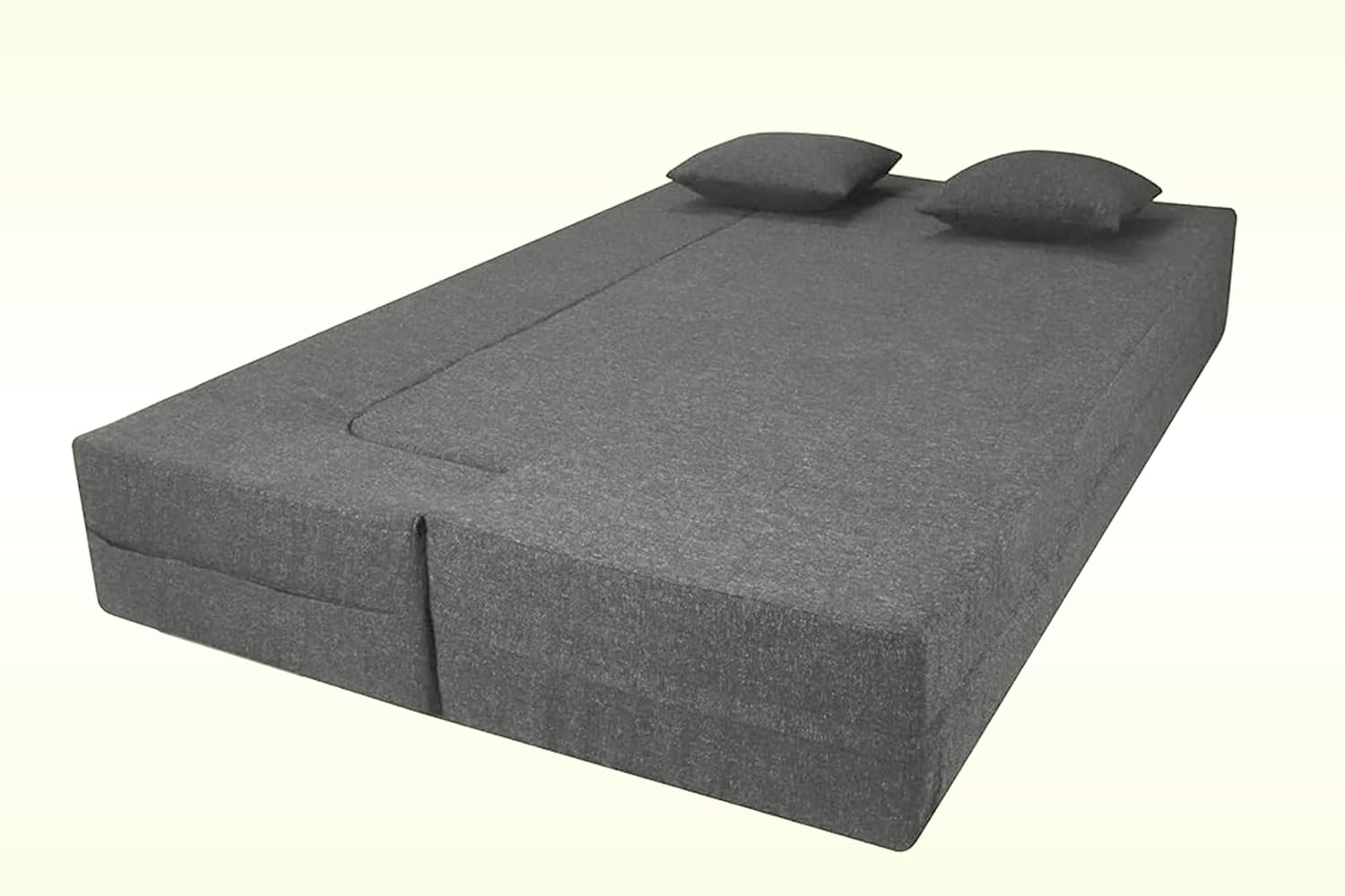 C-Type Sofa Cum Bed 3-Seater Convertible Jute Fabric Sofa with Cushions, Modern Space-Saving Design for Living Room & Guest Room (Grey) - Image 7