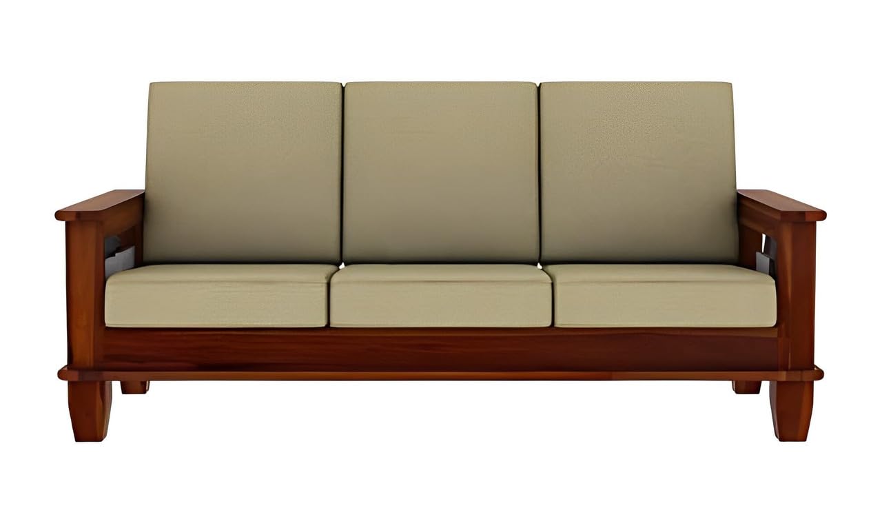 Solid Sheesham Wood One Seater Sofa | Wooden One Sofa for Living Room| Hotel | Cafe | Office | - Image 4