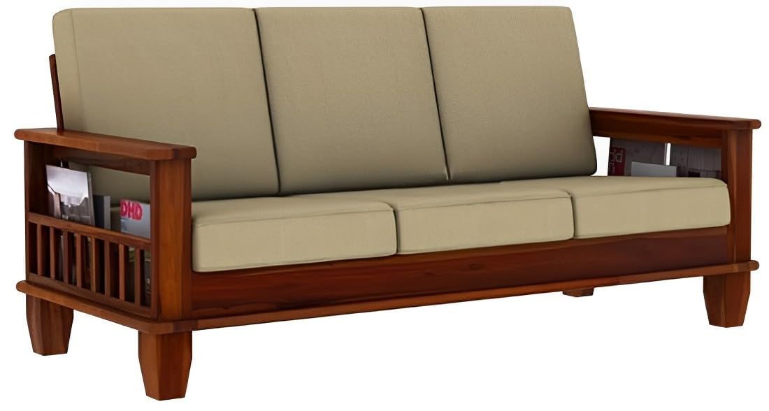 Solid Sheesham Wood One Seater Sofa | Wooden One Sofa for Living Room| Hotel | Cafe | Office | - Image 6
