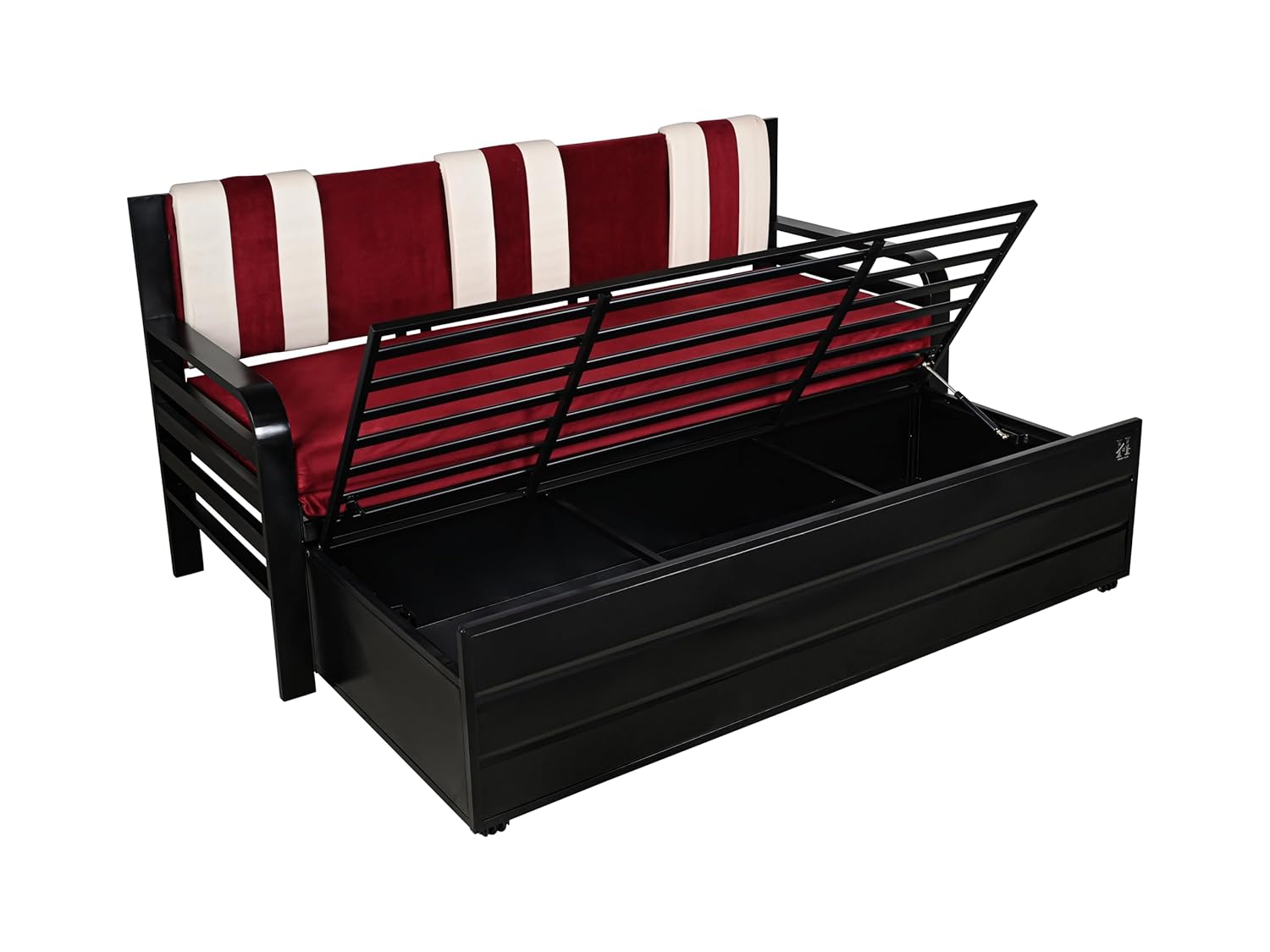 Furniture Premium Remis 3 Seater Sofa Cum Bed, Metal Sofa cuma Bed, Folding Sofa CumBeds for Living Room, 3 Seater Pull Out Sleeper (King Size (6X6)) - Image 4