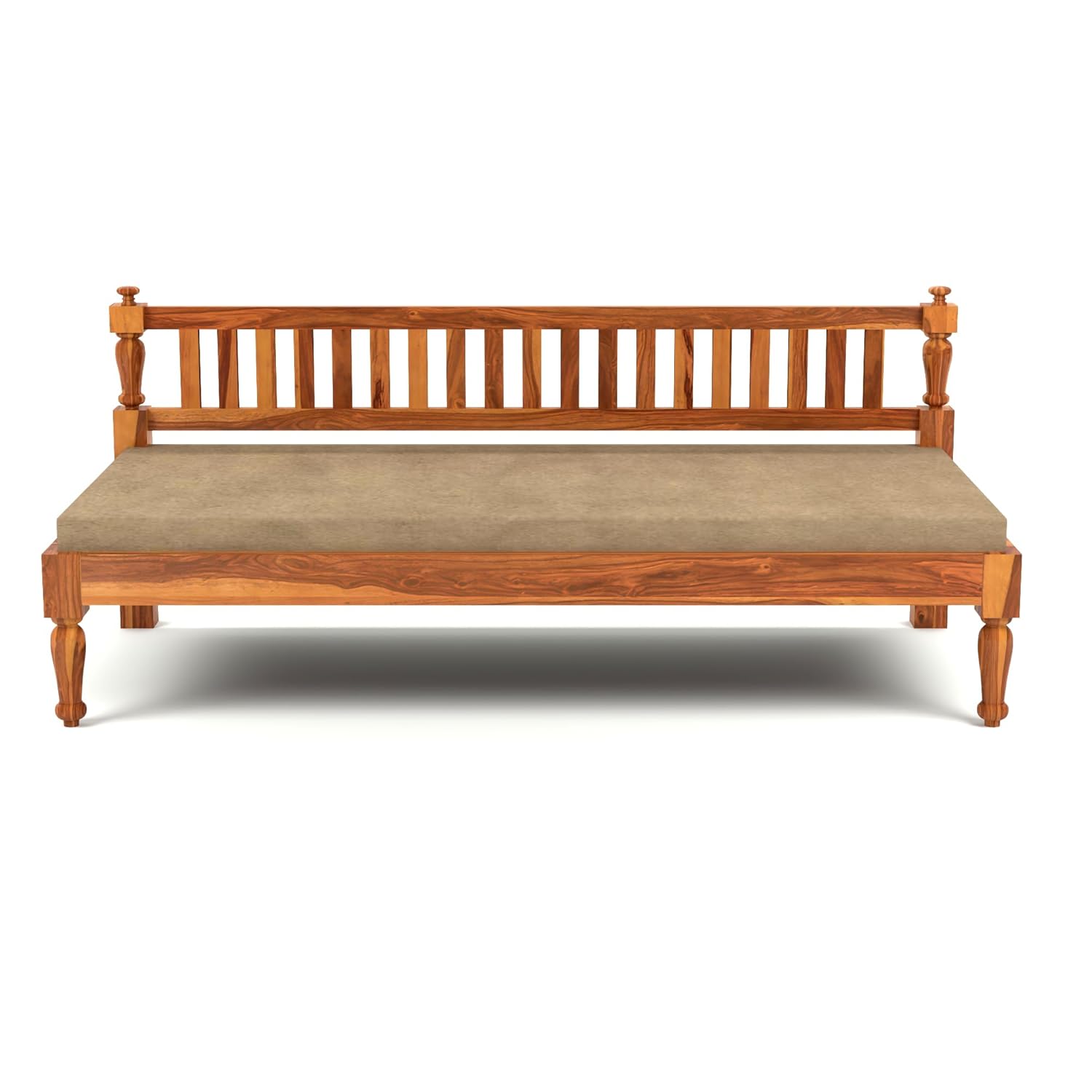 Sheesham Wood Sofa 3 Seater Sofa Cums Diwan Bed Included mattres Without Pillow for Home Living Room Diwan Sofa Settee for Living Room and Office | Three 3 Seater Sofa (Teak Finish) - Image 4