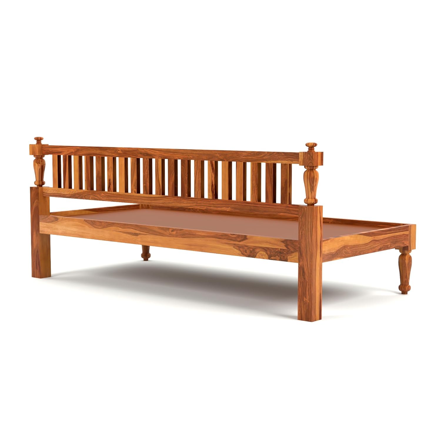 Sheesham Wood Sofa 3 Seater Sofa Cums Diwan Bed Included mattres Without Pillow for Home Living Room Diwan Sofa Settee for Living Room and Office | Three 3 Seater Sofa (Teak Finish) - Image 5