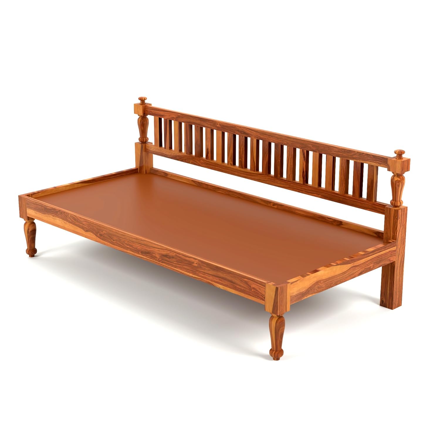 Sheesham Wood Sofa 3 Seater Sofa Cums Diwan Bed Included mattres Without Pillow for Home Living Room Diwan Sofa Settee for Living Room and Office | Three 3 Seater Sofa (Teak Finish) - Image 6