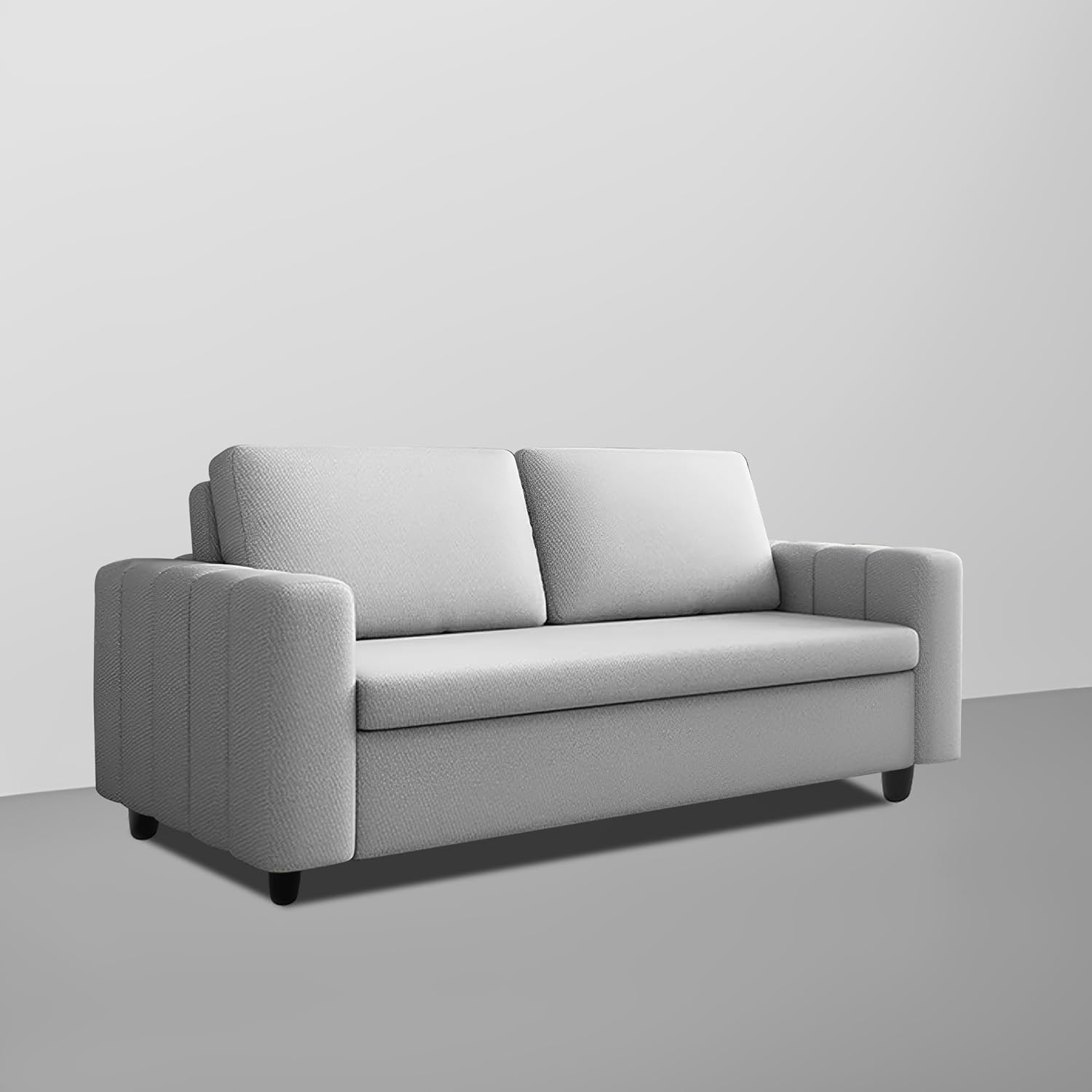 Roxy 3 Seater Sofa Cum Bed for Living Room (Grey Colour Fabric) Premium Fabric Sofa Set - Image 6